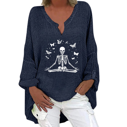 Halloween-themed long sleeve shirt for women in a range of festive colours