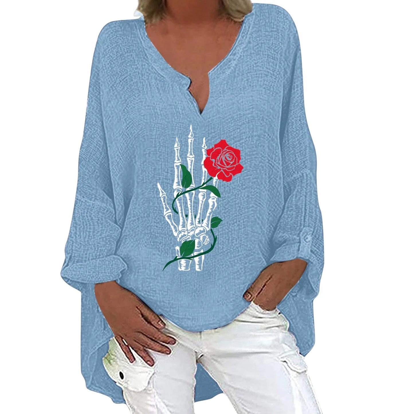 Halloween-themed long sleeve shirt for women in a range of festive colours