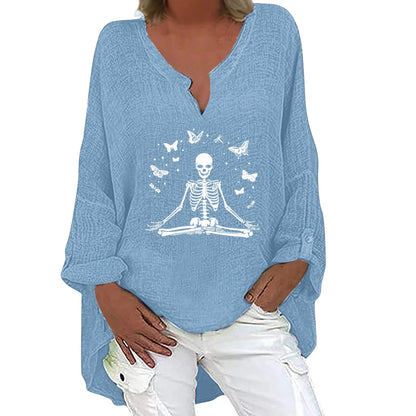 Halloween-themed long sleeve shirt for women in a range of festive colours