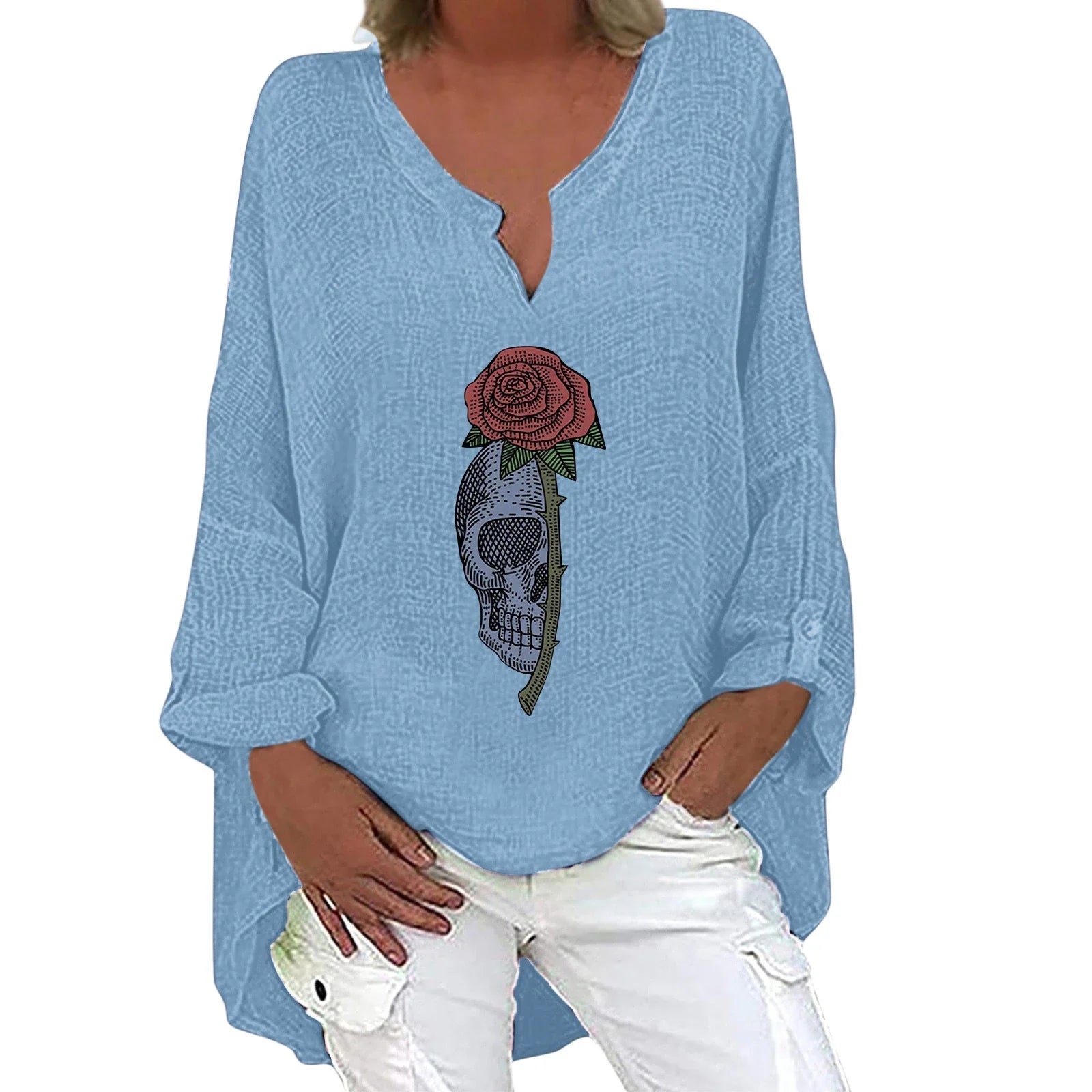 Halloween-themed long sleeve shirt for women in a range of festive colours