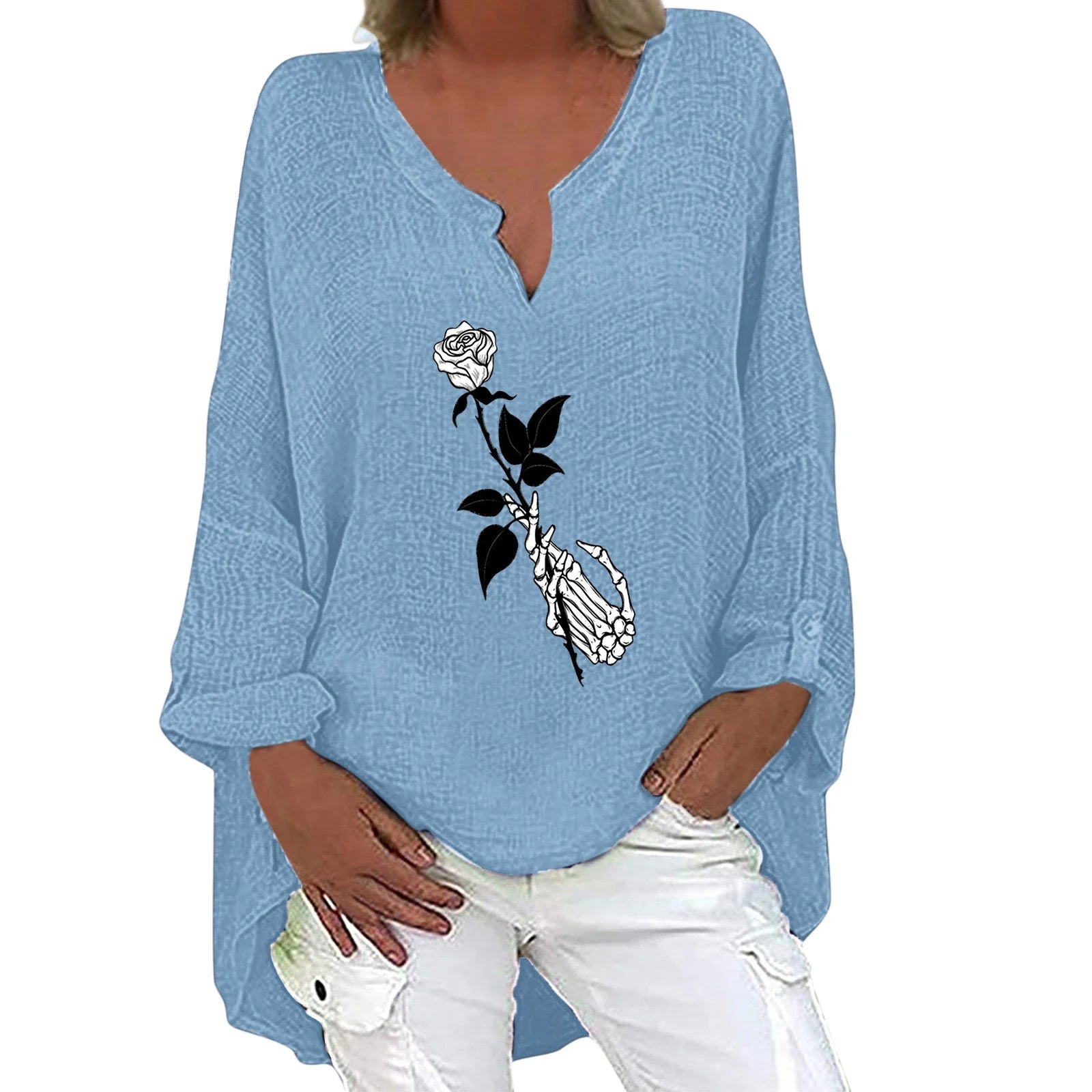 Halloween-themed long sleeve shirt for women in a range of festive colours