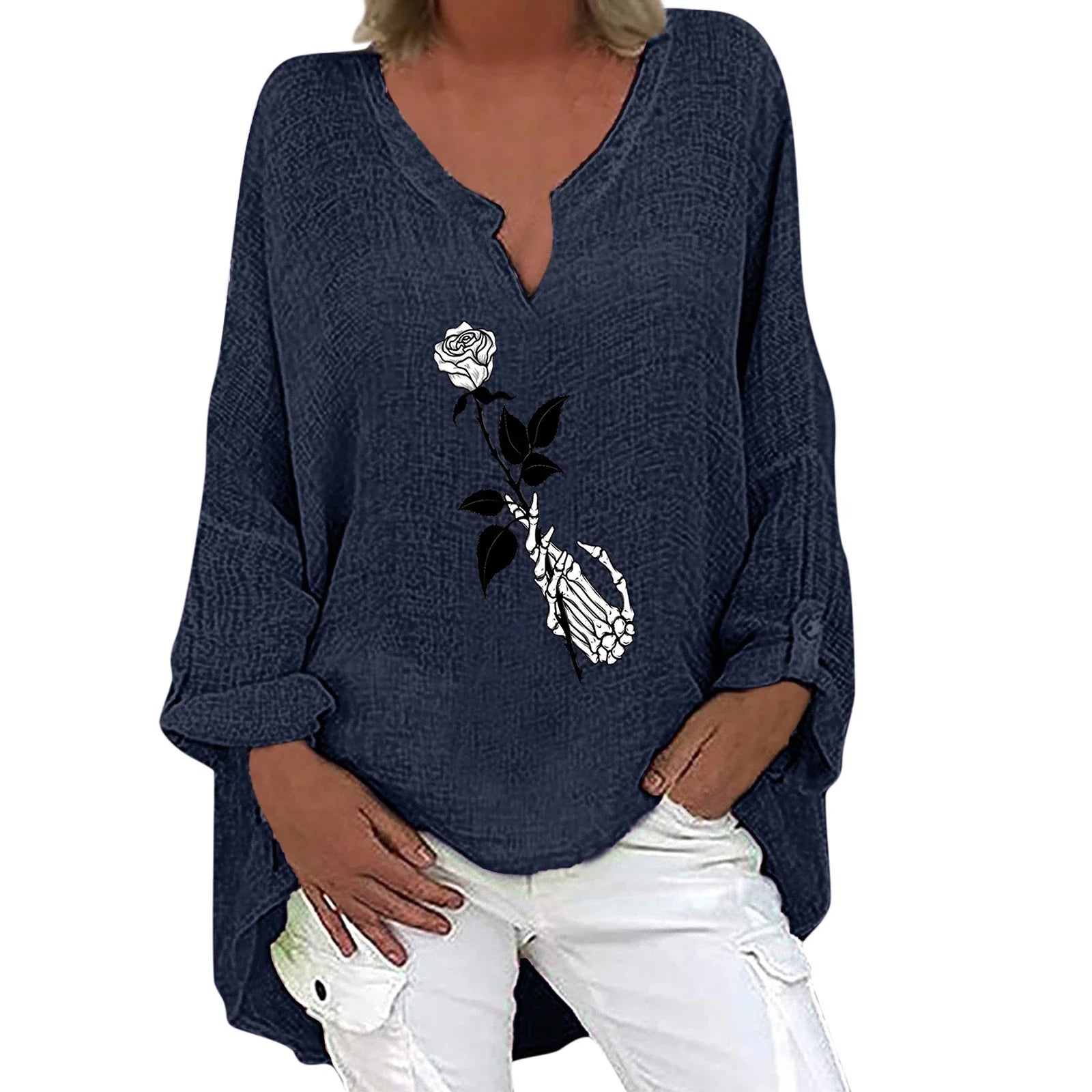 Halloween-themed long sleeve shirt for women in a range of festive colours