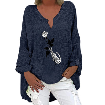 Halloween-themed long sleeve shirt for women in a range of festive colours