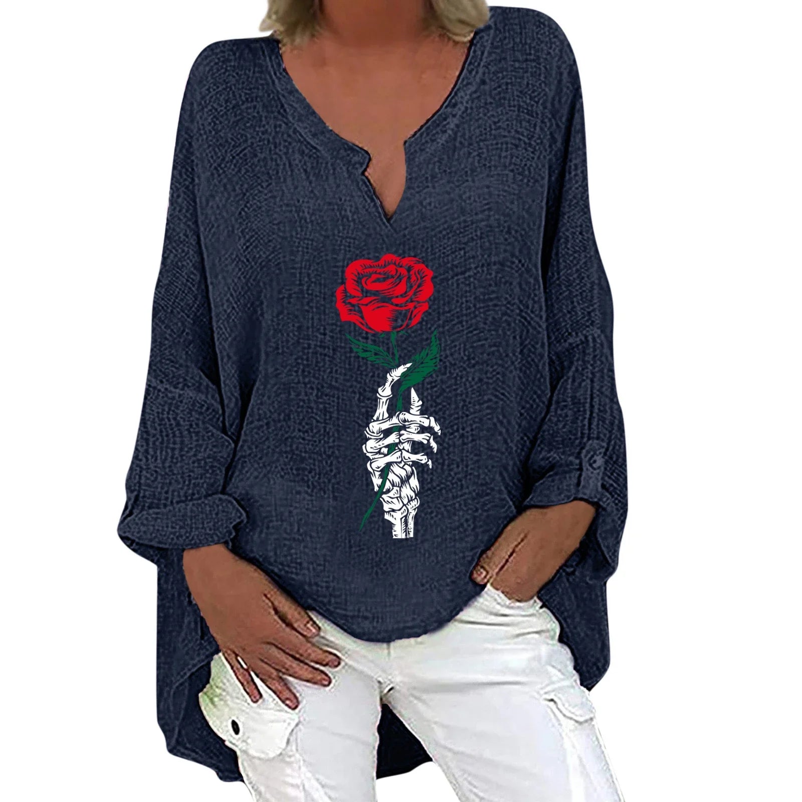 Halloween-themed long sleeve shirt for women in a range of festive colours