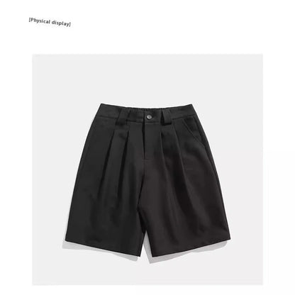 Real Shot Simple Straight Casual Suit Shorts in gray and black colours, showcasing the premium cotton construction and versatile design