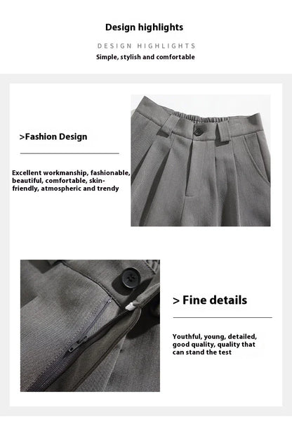 Real Shot Simple Straight Casual Suit Shorts in gray and black colours, showcasing the premium cotton construction and versatile design