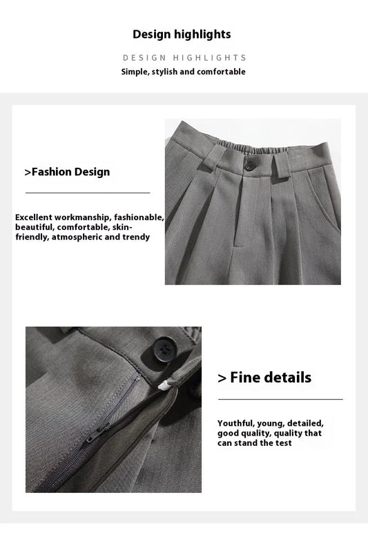 Real Shot Simple Straight Casual Suit Shorts in gray and black colours, showcasing the premium cotton construction and versatile design