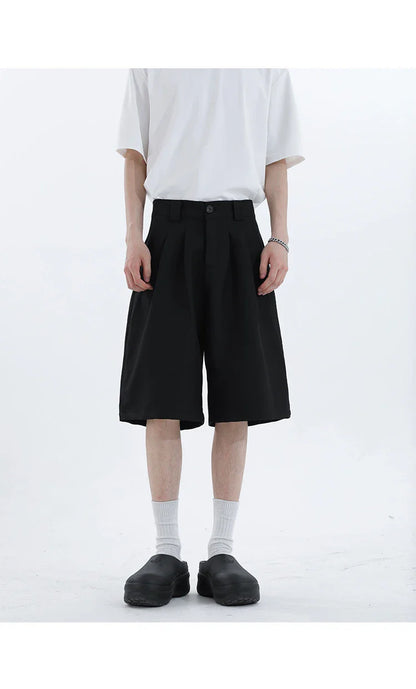 Real Shot Simple Straight Casual Suit Shorts in gray and black colours, showcasing the premium cotton construction and versatile design