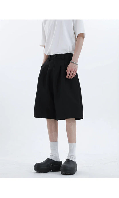 Real Shot Simple Straight Casual Suit Shorts in gray and black colours, showcasing the premium cotton construction and versatile design
