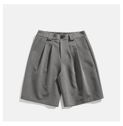 Real Shot Simple Straight Casual Suit Shorts in gray and black colours, showcasing the premium cotton construction and versatile design