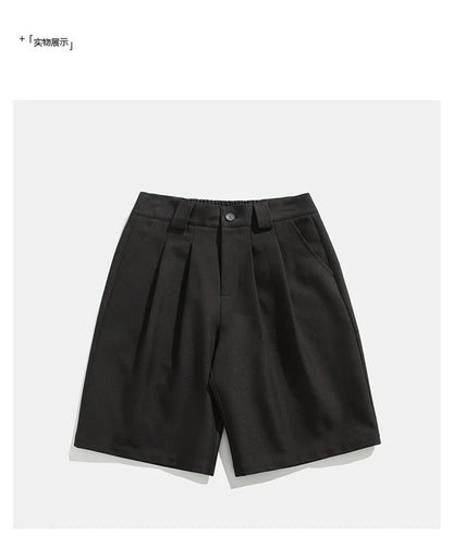 Real Shot Simple Straight Casual Suit Shorts in gray and black colours, showcasing the premium cotton construction and versatile design