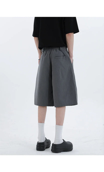 Real Shot Simple Straight Casual Suit Shorts in gray and black colours, showcasing the premium cotton construction and versatile design