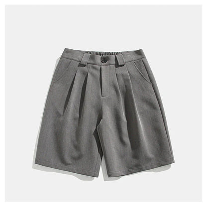 Real Shot Simple Straight Casual Suit Shorts in gray and black colours, showcasing the premium cotton construction and versatile design