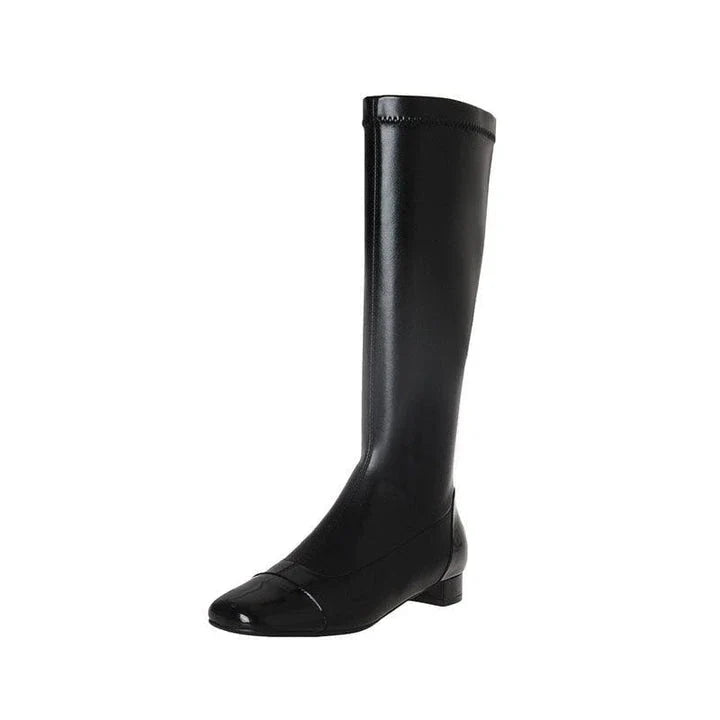 Colourblock low heel casual square toe boots in various colours, suitable for women's fashion in the UK