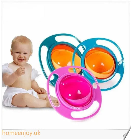 Rotating 360-degree universal spill-proof bowl dishes made with durable, environmentally friendly PP material