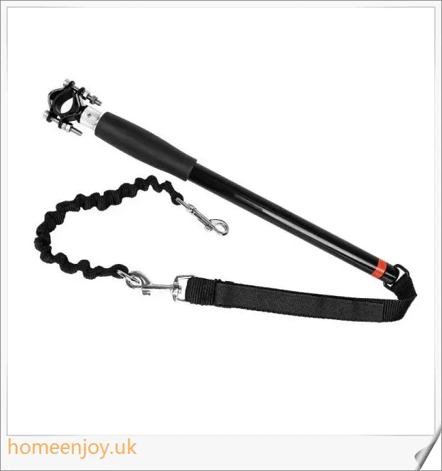 A hands-free dog leash designed for cycling, with a sturdy metal pole and flexible leash for safe and comfortable rides with your canine companion.