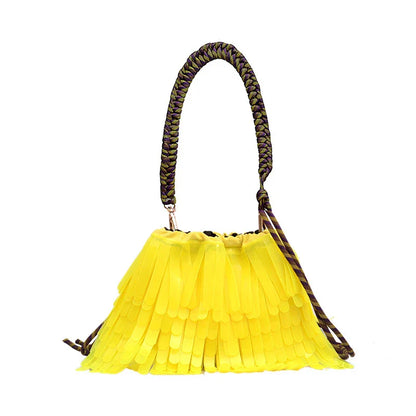 A stylish, jelly-like shoulder messenger bag in a vibrant green colour, featuring a sleek horizontal square shape and a convenient withdraw opening.