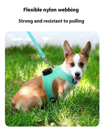 Pets Dog Vest Chest Strap Cooling and Breathable with Air Conditioner, available in mint green and cherry blossom powder colours and sizes XS to L