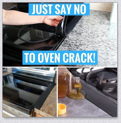 Silicone stove counter gap covers in various colors to prevent small items and spills from falling into cracks between stove and kitchen counter.