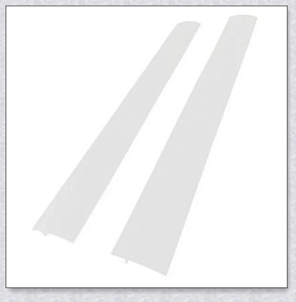 Silicone stove counter gap covers in various colors to prevent small items and spills from falling into cracks between stove and kitchen counter.
