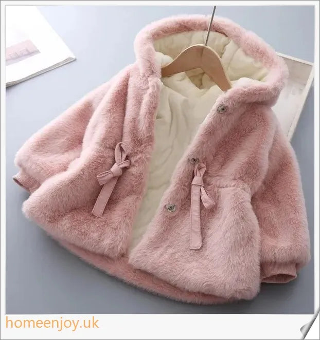 Cosy baby winter coat made with velvet and wool for warmth and style