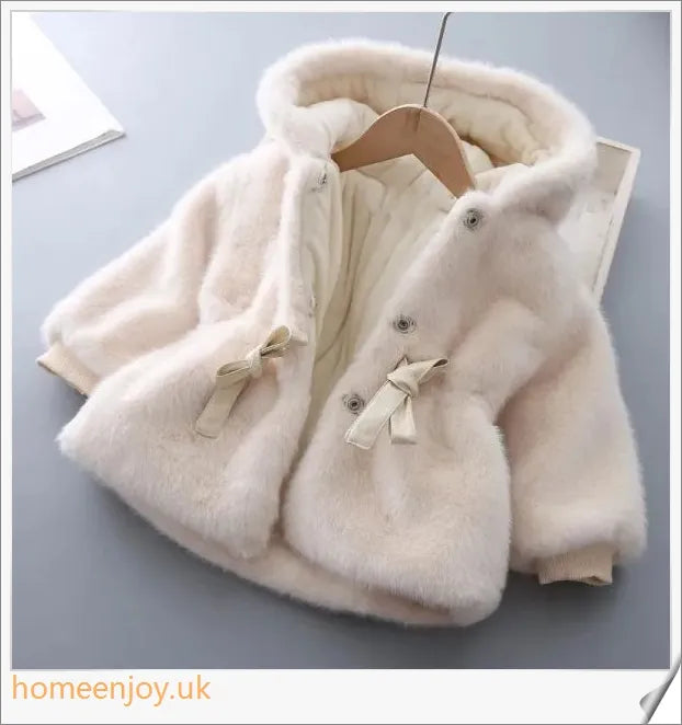 Cosy baby winter coat made with velvet and wool for warmth and style