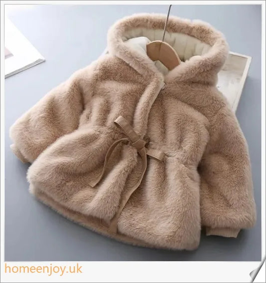Cosy baby winter coat made with velvet and wool for warmth and style
