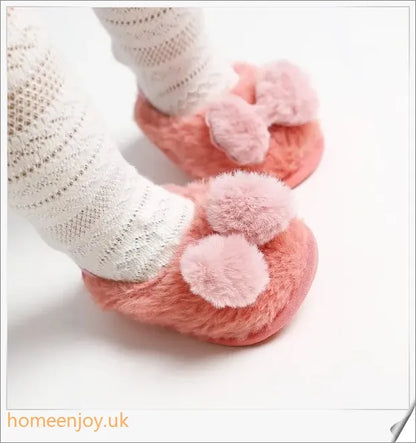 Cosy cotton baby shoes with cartoon designs in various colours for autumn and winter wear