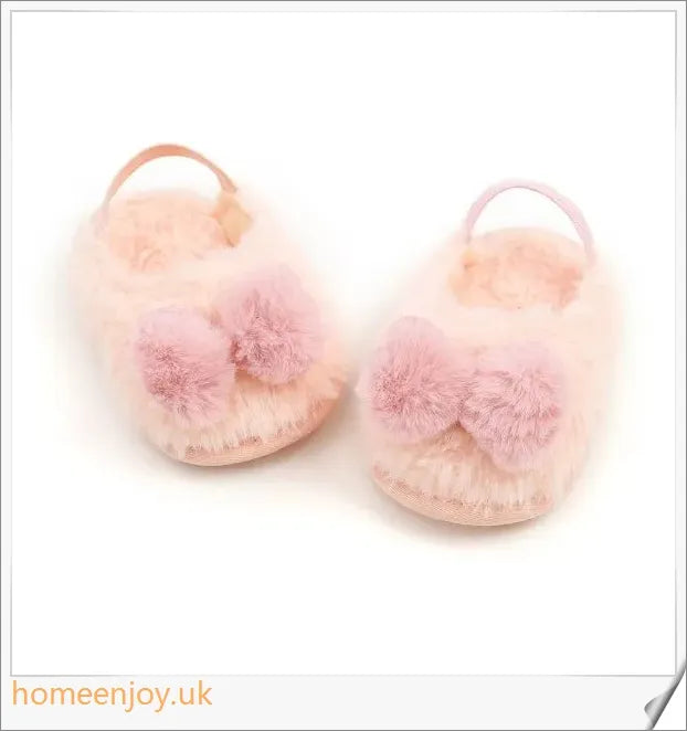 Cosy cotton baby shoes with cartoon designs in various colours for autumn and winter wear