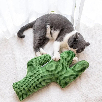 A plush cat toy in the shape of a cactus, infused with catnip to captivate your feline friend's senses and encourage natural play instincts.