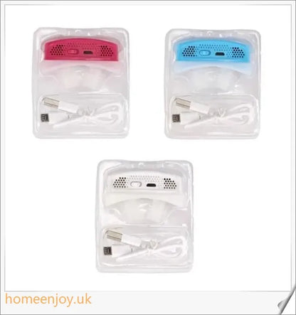 Closeup of the Electric Anti Snore Device with different color options