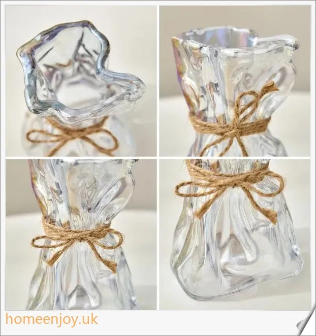 Elegant glass vase with dried flower arrangement, a sophisticated home decor accent