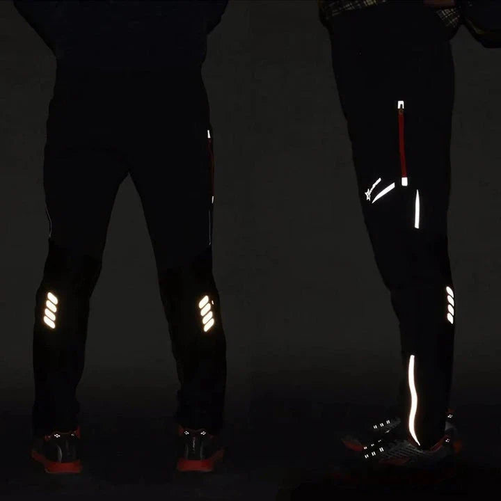 A pair of Sport Breathable Reflective Cycling Pants for men and women, designed for enhanced comfort, visibility, and versatility during outdoor activities.