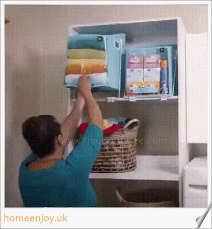 Easy Lift Closet Caddy Box - a versatile storage solution for your wardrobe, featuring a pull-down shelf and clear front panel for easy access to high shelves
