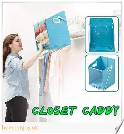 Easy Lift Closet Caddy Box - a versatile storage solution for your wardrobe, featuring a pull-down shelf and clear front panel for easy access to high shelves
