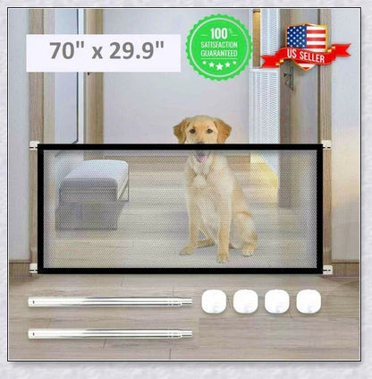Petsjoy360 Dog Pet Or Baby Safety Gate Mesh Fence - Versatile indoor barrier net to protect your home, stairs, kitchen, and bathroom