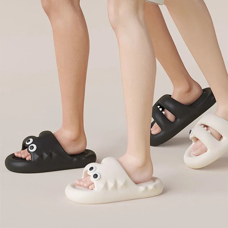 Cute cartoon slippers with non-slip thick soles, suitable for indoor and outdoor wear