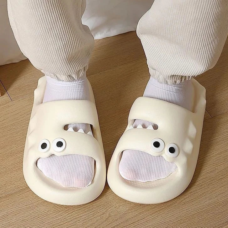 Cute cartoon slippers with non-slip thick soles, suitable for indoor and outdoor wear