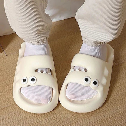 Cute cartoon slippers with non-slip thick soles, suitable for indoor and outdoor wear