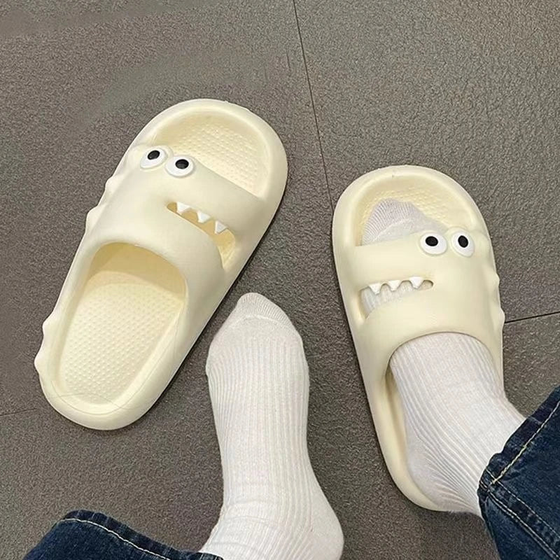Cute cartoon slippers with non-slip thick soles, suitable for indoor and outdoor wear