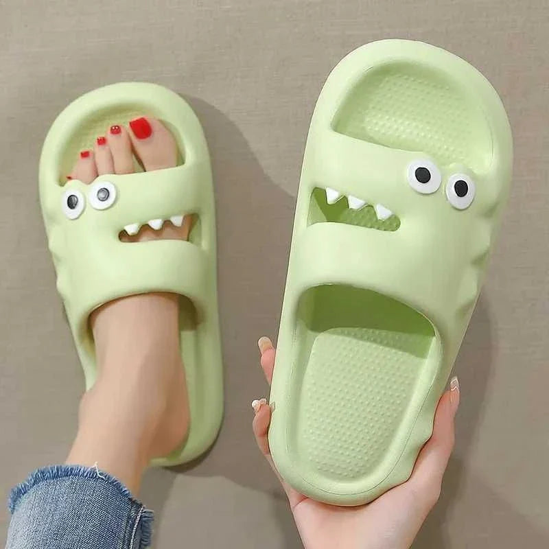 Cute cartoon slippers with non-slip thick soles, suitable for indoor and outdoor wear