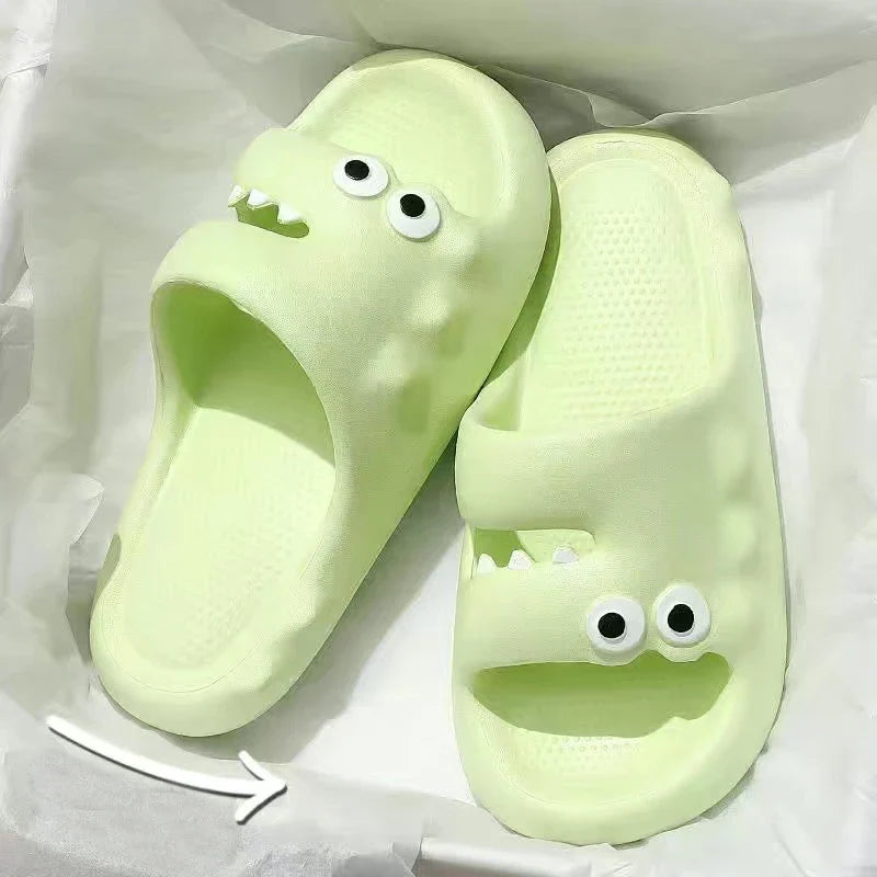 Cute cartoon slippers with non-slip thick soles, suitable for indoor and outdoor wear