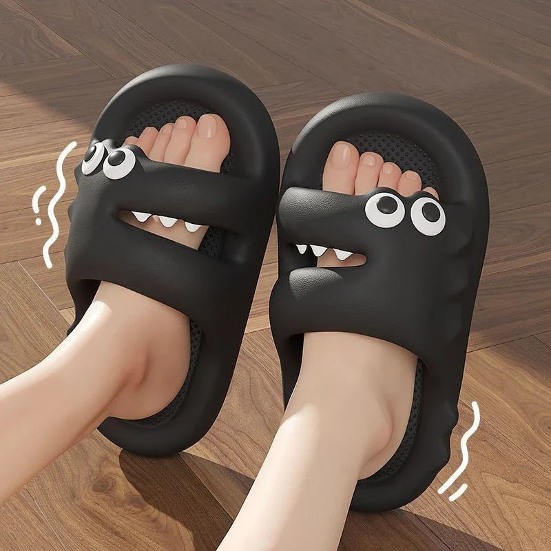 Cute cartoon slippers with non-slip thick soles, suitable for indoor and outdoor wear