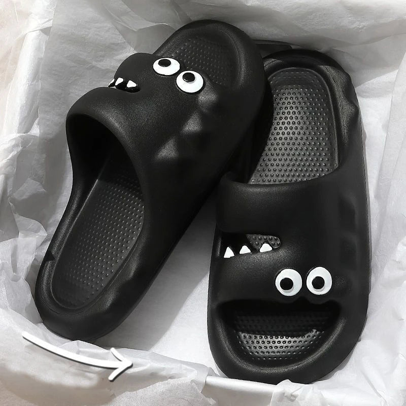 Cute cartoon slippers with non-slip thick soles, suitable for indoor and outdoor wear