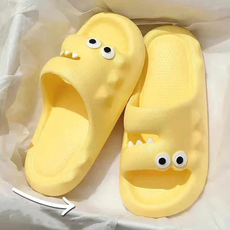 Cute cartoon slippers with non-slip thick soles, suitable for indoor and outdoor wear