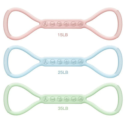 Premium 8-character resistance band kit with 3 silicone yoga bands for lower body strength and flexibility training