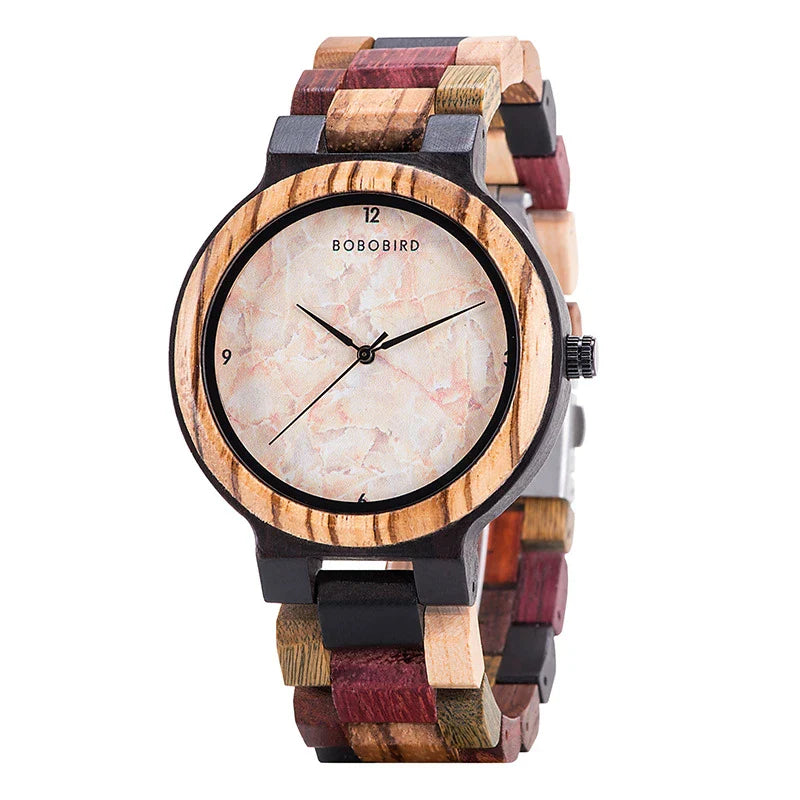 Casual Fashion Wooden Watch with natural wooden design, precise quartz movement, and lightweight construction