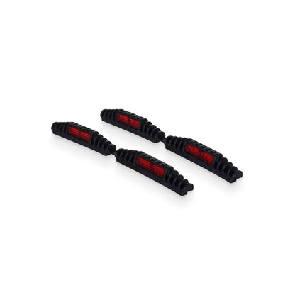 Reflective car door guards with ridged texture, providing protection against dings and dents