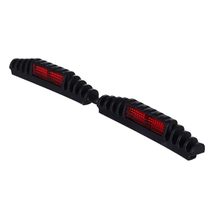 Reflective car door guards with ridged texture, providing protection against dings and dents