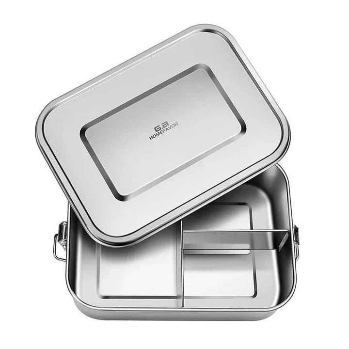 Premium 304 stainless steel lunch box with sleek and modern design, featuring versatile compartments and leak-proof technology for a convenient and eco-friendly dining experience.